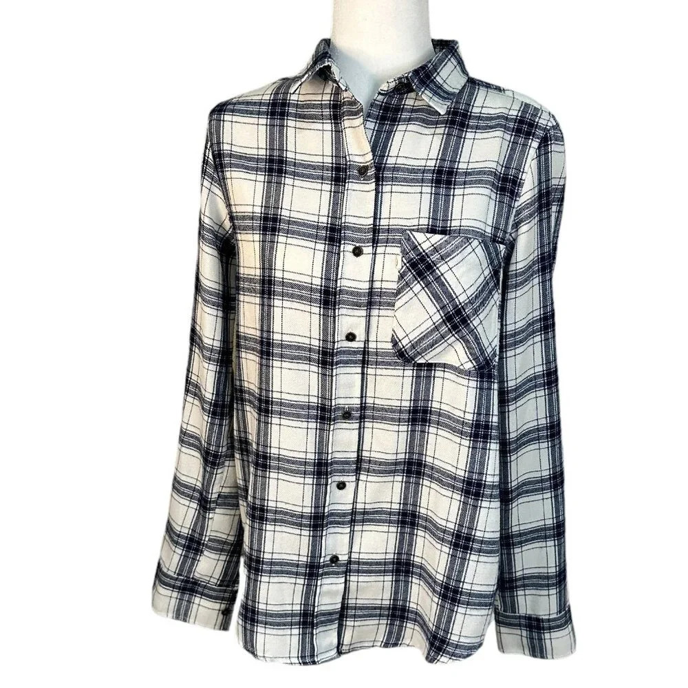 RIP CURL Plaid Button Down Flannel-like Surf Skate Shirt - large